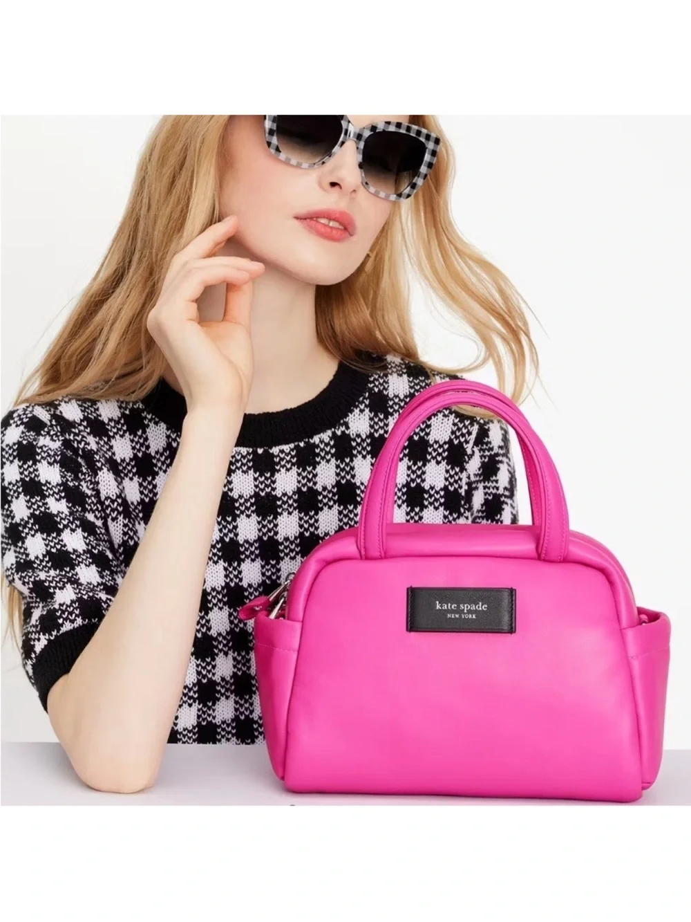 Kate Spade Puffed Satchel Crossbody Vivid Snapdragon